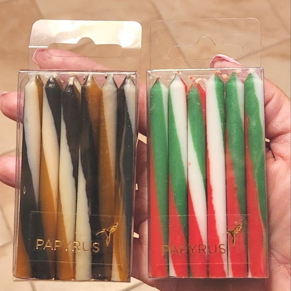 Papyrus Set Of 3.125" Halloween Bday Swirl & Holiday Bday Swirl Candles - Picture 1 of 8